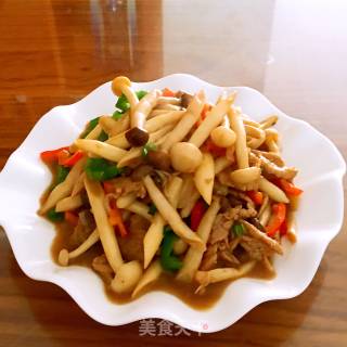 双菇肉片的做法