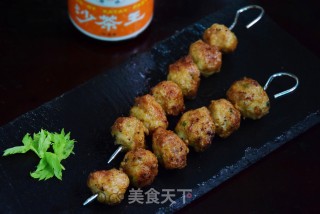 沙茶酱鸡肉丸的做法