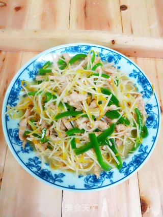 松柳芽炒肉丝的做法