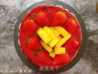 情人节红丝绒水果蛋糕的做法