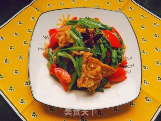 油麦菜烩腐皮的做法