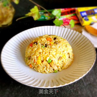 咖喱蘑菇鸡丁炒饭