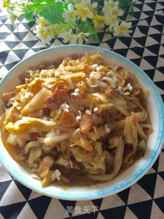 白菜肉丝炒粉条的做法