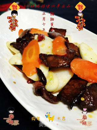 仙草阁私房菜（无肉不欢）--轻食营养腊肠茭白的做法