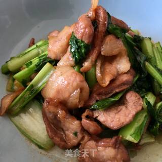 肉片炒苔菜的做法