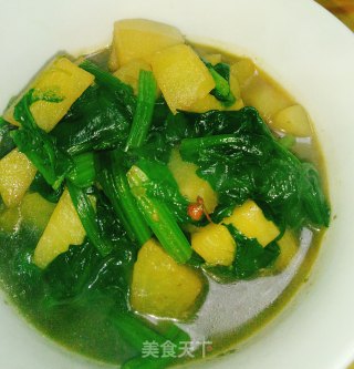 菠菜炖土豆的做法