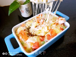 鲜虾焗饭
