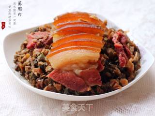 盐菜蒸腊肉的做法