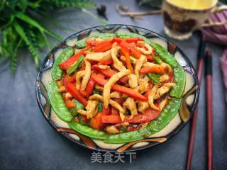 #春季野菜#彩豆菜椒鸡肉丝的做法