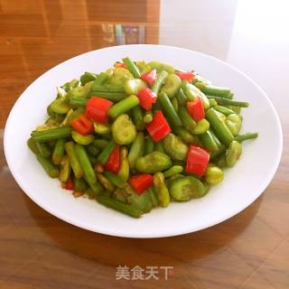 蒜苔炒蚕豆的做法