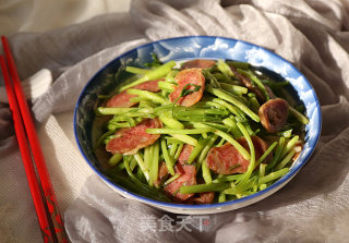 “春食野菜”芦蒿炒腊肠的做法