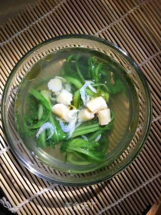 春季野菜----干贝茼蒿汤的做法