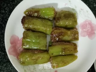虎皮尖椒酿肉的做法