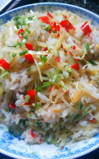 剁椒土豆丝炒饭的做法