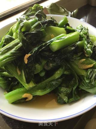 虾香白菜苔的做法