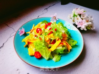 鸡蛋丝拌生菜的做法