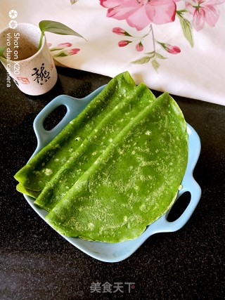 菠菜汁煎饼的做法