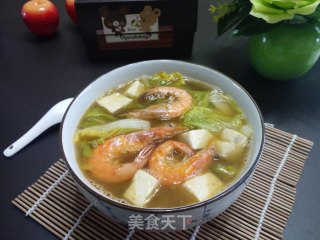 娃娃菜海鲜豆腐汤的做法