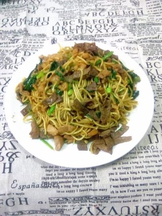 猪肝瘦肉炒面的做法