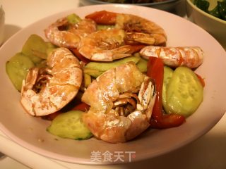 青瓜大红虾的做法