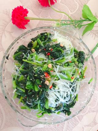 粉丝拌菠菜的做法