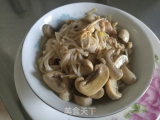 菌菇肉片的做法
