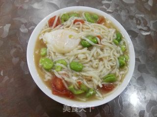 番茄豆米鸡蛋面的做法