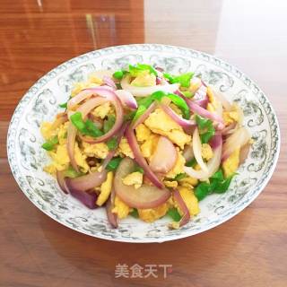 洋葱青椒炒鸡蛋的做法