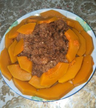 南瓜蒸肉的做法