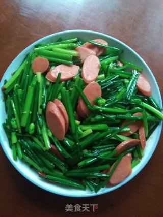 韭菜花炒火腿的做法