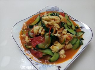 黄瓜番茄炒鸡蛋的做法