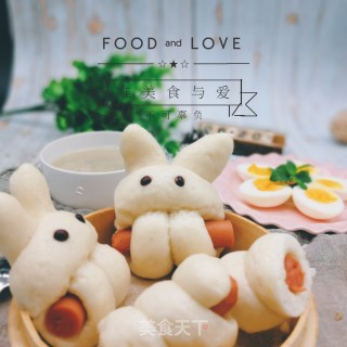火腿肠兔子馒头卷的做法