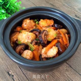 香菇虾仁豆腐煲的做法