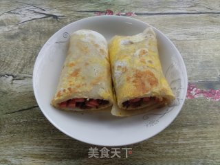 肉酱鸡蛋卷饼的做法