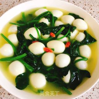 菠菜鹌鹑蛋的做法