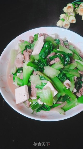 瘦肉炝油菜的做法
