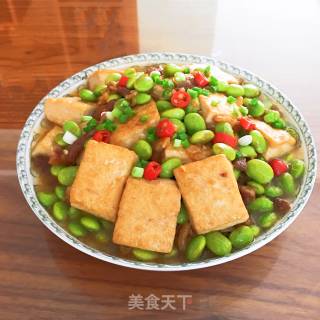 毛豆米烧豆腐的做法