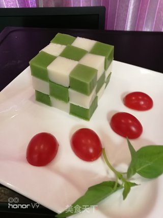 双色魔方皮冻的做法
