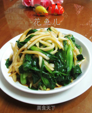 茭白拌鸡毛菜的做法