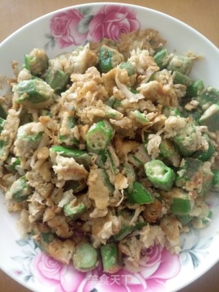 鲜银鱼秋葵煎蛋的做法