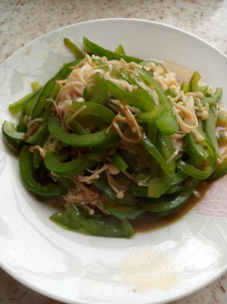 家常菜＃金针菇炒青椒
