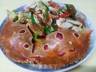 姜葱炒花蟹的做法
