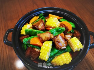 排骨玉米炖豆角的做法