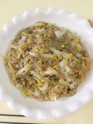 白菜肉末炒粉条的做法