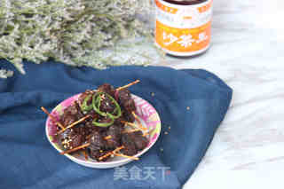 沙茶牙签肉的做法