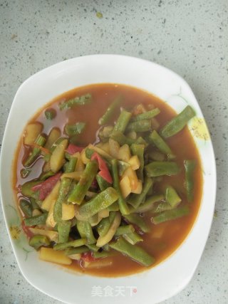 土豆炖西红柿豆角的做法
