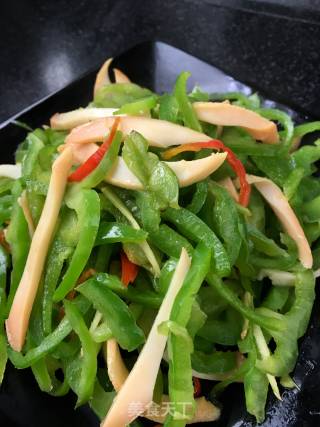 青椒炒黄金鲍鱼的做法