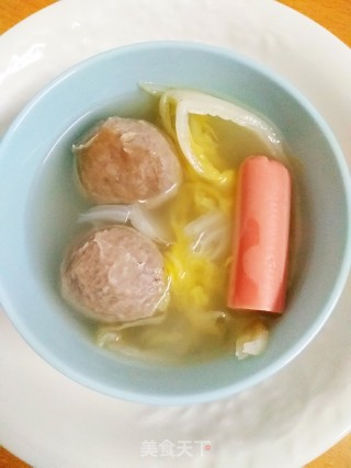 肉丸翡翠汤的做法