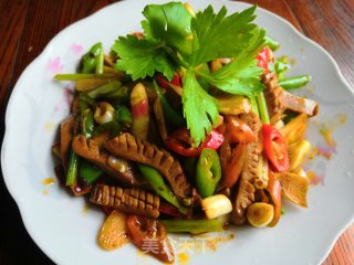 大红椒爆炒腰花的做法