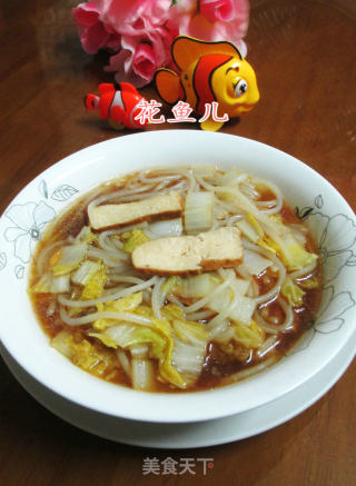 香干娃娃菜煮米粉的做法
